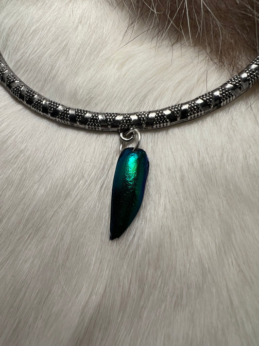 Jewel Beetle Wing Necklace